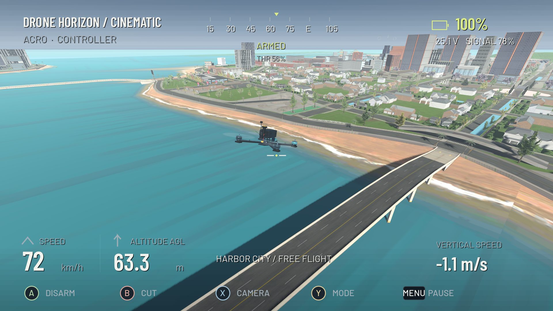 Drone Horizon in-game flight view
