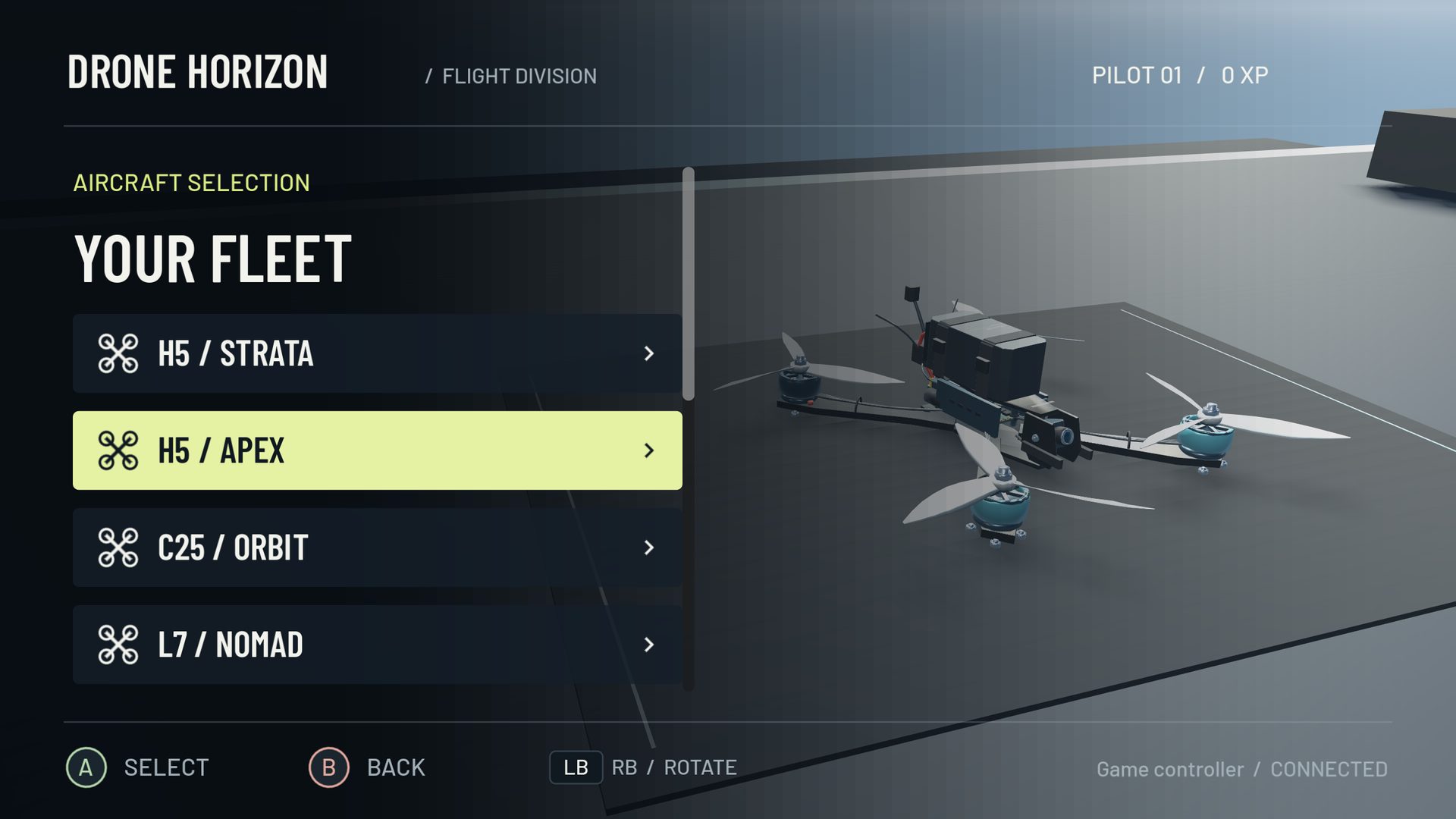 Drone Horizon in-game flight view